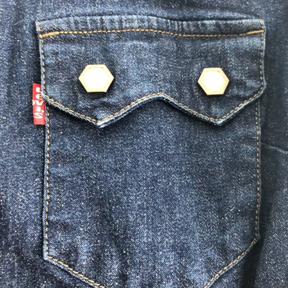 LEVI'S Red Tag Western Style Denim Shirt- Ladies Size Small- Interesting Details - Picture 2 of 6